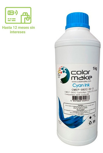 Tinta Compatible Epson Dye  1 Litro Color Make Cyan