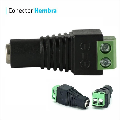 Imagen 4 de 10 de Conector Led Ficha Plug Camara Hembra Macho Tira Led Cctv
