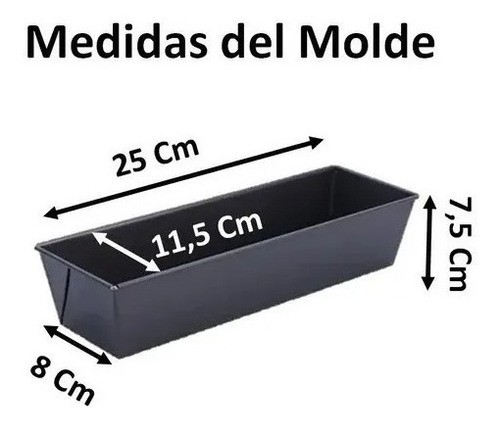 Molde Rectangular Antiadherente Reposteria Queques Pan 25cm