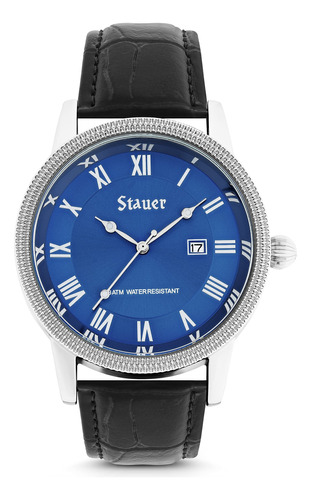 Stauer - Reloj Para Hombre, Color Azul Urbano Con Correa De