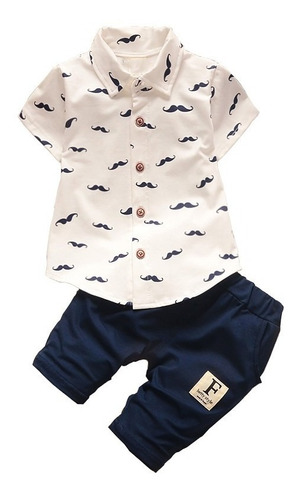 Conjunto Masculino Infantil Bebê Camisa + Short 2 Pçs Np37