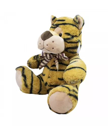 Tigre Fofinho Sentado Com Laço 23cm - Pelúcia- Safári Africa