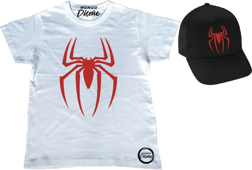 Polera De Niño Spiderman Araña + Jockey