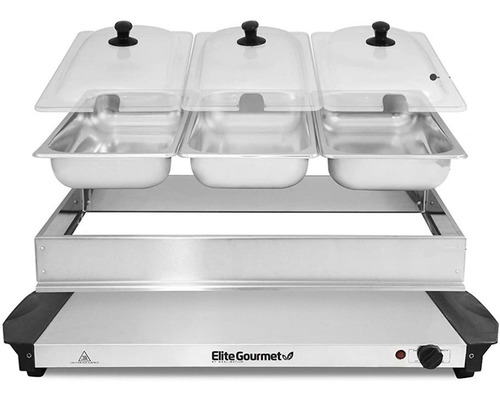 Bufetera Eléctrica 3 Divisiones Bandeja Acero Inox Elite