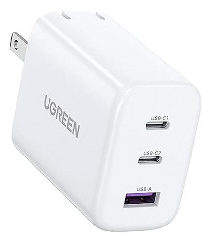 Cargador Ugreen 65 W Carga Rápida Usb A + 2 Usb C Blanco