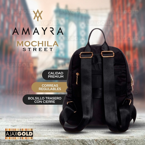 Imagen 4 de 7 de Mochila Amayra Mujer Cartera Reforzada Bolsillos Reforzada