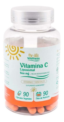 Imagen 2 de 5 de Liposomal Vitamina C 600 Mg -bywellness- 90 Caps -90 Serv.