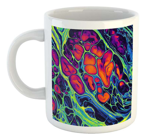 Taza Ceramica Psicodelico Colores Formas Ondas Tonos P3