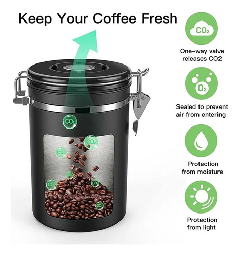 Café, Granos Herméticos De 500 G, Contenedor De 1.8 Granos