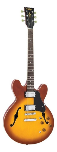 Guitarra Eléctrica 335 Vintage Vsa500hb Honeyburst Material Del Diapasón Rosewood Orientación De La Mano Diestro