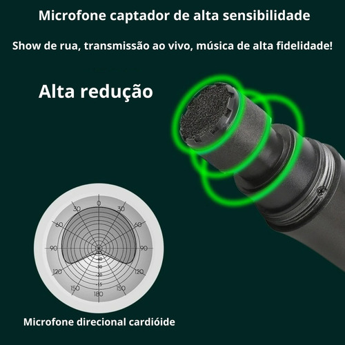 Kit 2 Microfones Sem Fio Profissional Uhf Led Com Receptor