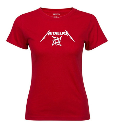 Polera Mujer Estampada Metallica LG