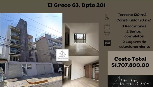 Departamento En La Delegación Benito Juarez, Col. Nonoalco, El Greco 63, Dpto 201 Cuenta Con 2 Lugares De Estacionamiento.  Nb10-za