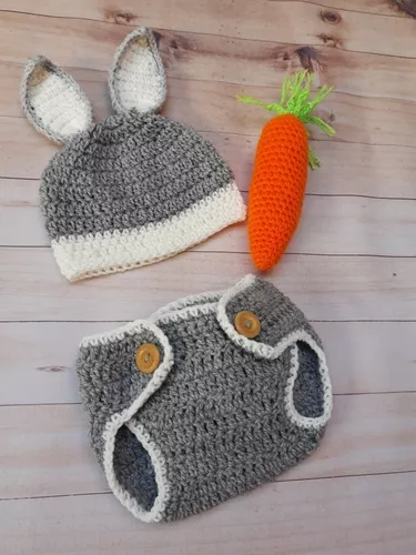 Disfraz Conejito Tejido A Crochet Para Bebe. Recién Nacido.