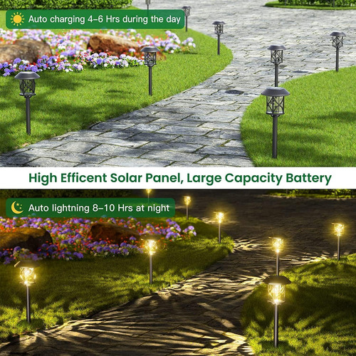 Luces Solares Para Jardín Ip65 Automáticas Y Cálidas