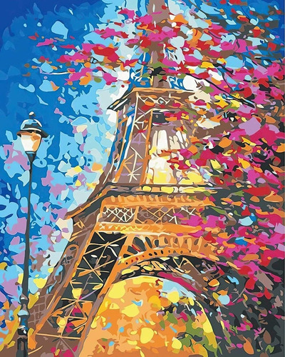 Bordado Pintura Diamante - Torre Eiffel 40x30