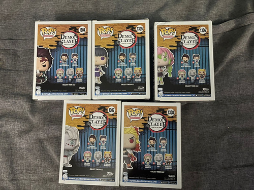 Funko Set Wave 2 Demon Slayer 5 Funkos Tanjiro Rui Rengoku