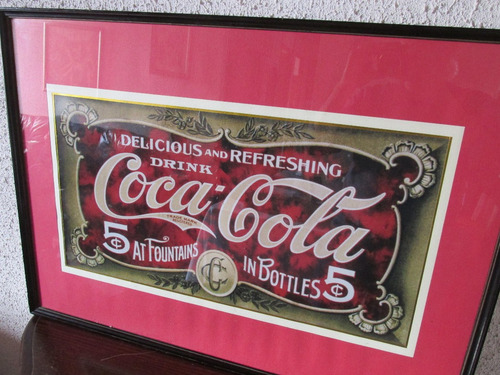 Antiguo Afiche Publicitario Coca Cola Año 1940 Muy Escaso (Usado)