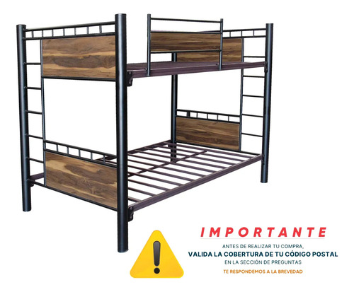 Litera Cama Matrimonial Luccia Base Colchon Con Escalera