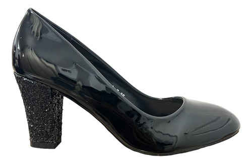 Zapato Charol Formal De Mujer Taco Bajo Negro