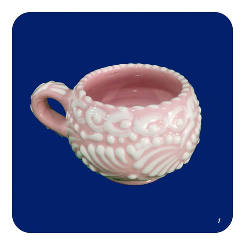 Taza Chocolatera Mini De Talavera Poblana Rosa 250 Ml