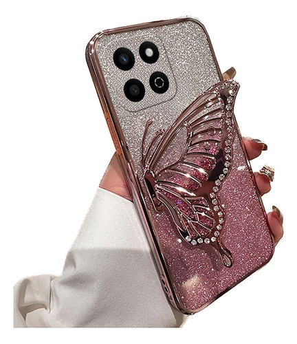 Funda Para Honor 200 Smart X6b X7c Mariposa Rose Flash