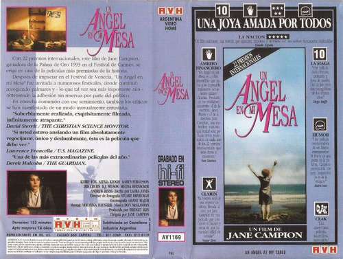 Un Angel En Mi Mesa Vhs Jane Campion Kerry Fox 1990