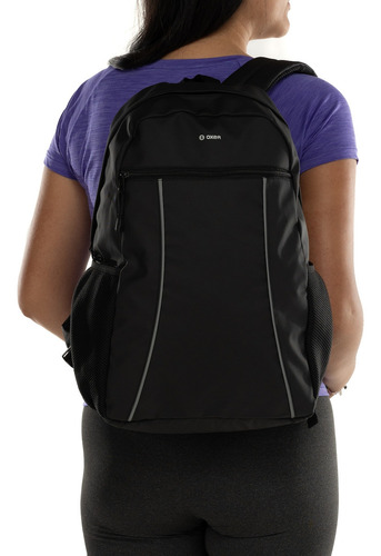 Mochila Oxer Lumi Refletiva Cor Preto/prata