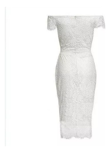 Vestido De Mujer Elegante Con Cuello En V Y Encaje Ajustado