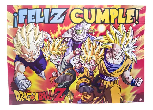 Afiche De Feliz Cumple Dragon Ball Z X1u