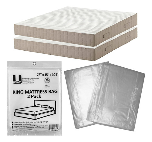 Fundas De Poliéster Para Colchón King 193 X 38 X 265 Cm 2 Un