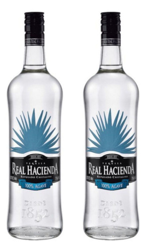 Pack De 2 Tequila Real Hacienda Reposado Cristalino 940 Ml