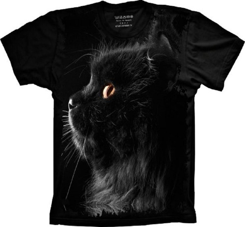 Camiseta Plus Size Gato Preto - Animais