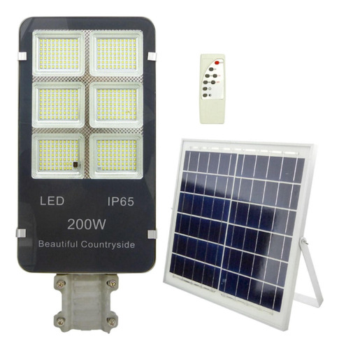 Foco Solar 200 Led 200 Watts Panel Solar Control Remoto