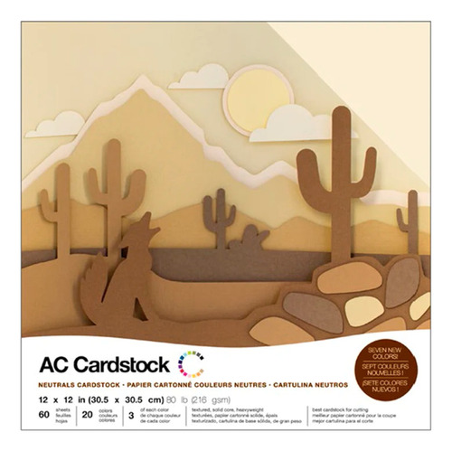 American Crafts Kit De Cardstock Kit Neutrals - 60 Folhas