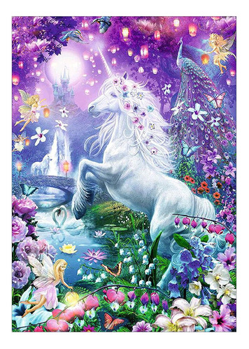 Fegaga Diamond Art - Kit De Pintura De Unicornio 5d Con Pint