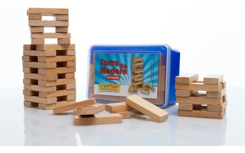 Juego De Mesa Jenga Torre De Equilibrio 54 Piezas Madera 