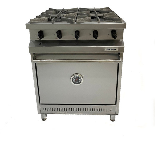 Cocina Industrial Brafh 4 Hornallas 70 Cm Acero Inox Horno