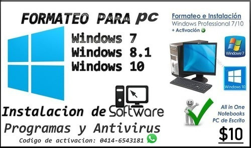 Imagen 1 de 5 de Se Formatea Computadoras Pc Laptop Y Mini Laptops