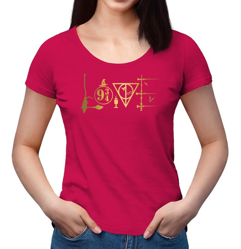 Polera Harry Potter - Love - Hogwarts  - Regalo - Escotada