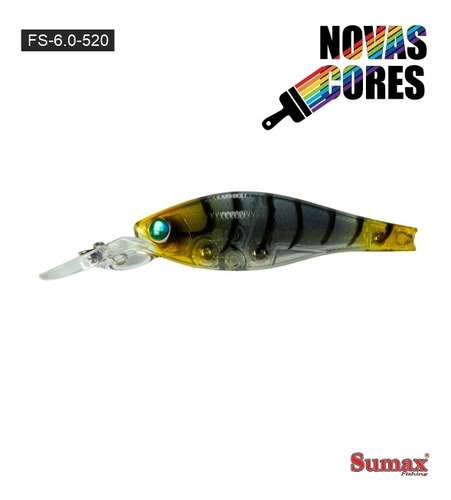 Isca Fundo Sumax Fusion Shad 60 358 Dorso Amarelo - 6.5g 6cm