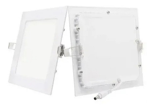 Panel Plafon Led 12w Embutir Cuadrado Luz Frío Multiled Color Blanco