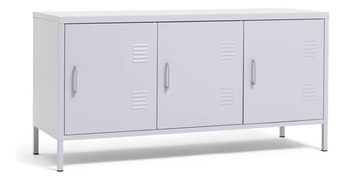 Locker Metálico 3 Hojas, Mueble Acero Industrial, Tv, Comoda