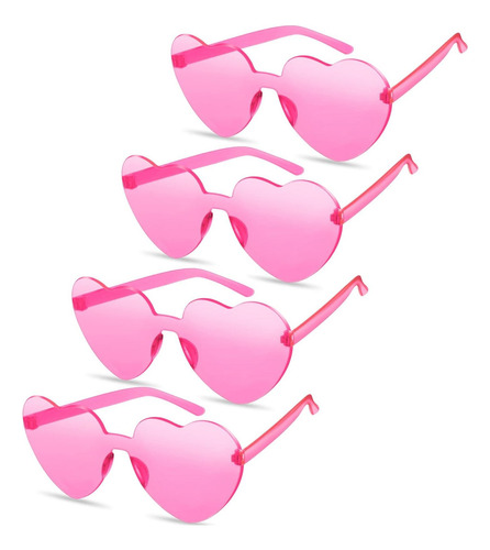 Toodoo 4 Piezas Gafas De Sol Sin Montura En Forma De Corazón