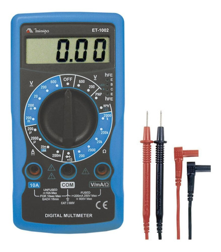 Multímetro Digital Portátil Et-1002 Minipa