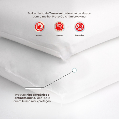 Kit 2 Travesseiros Sky Nasa Premium 10cm Viscoelástico Cor Branco