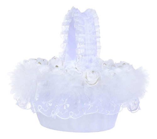Cesta De Niña De Las Flores De La Boda Romántica Manija