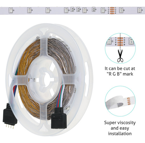 Imagen 6 de 9 de Leds Tira De Luz Conjunto Usb Rgb Flexible Led De La Cuerda