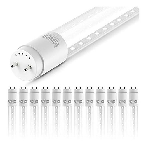 Focos Led - 12 Pack 4ft T8 Led Tube, 18w=40w Fluorescent, Cl