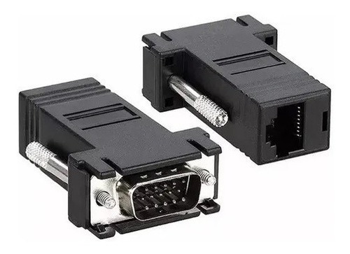 Par De Adaptadores Vga A Cable De Red Extensor Rj45, Machos